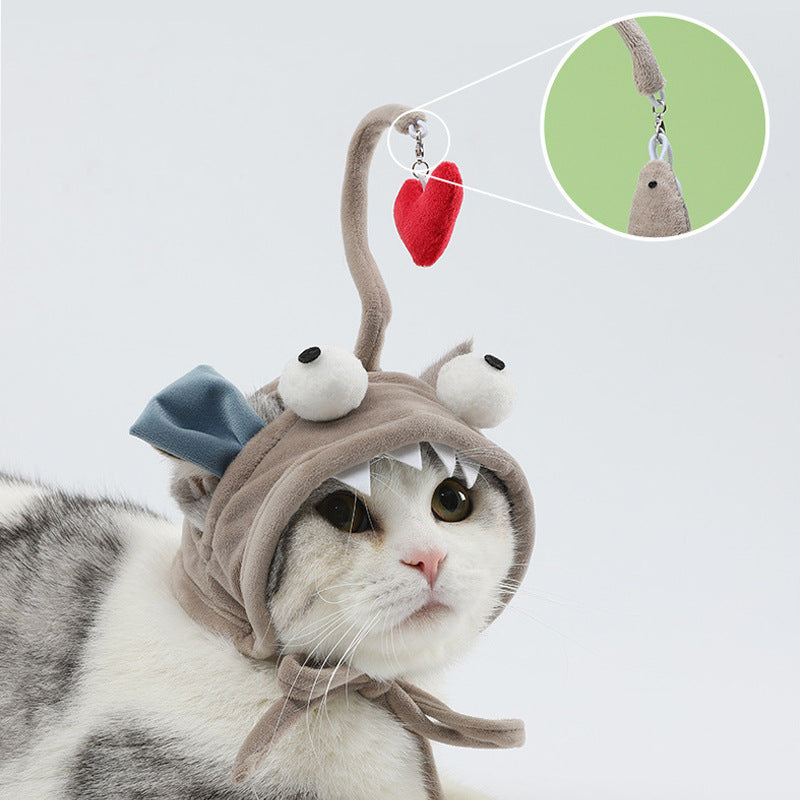 New Head Wearing Feather Funny Cat Stick Funny Cat Toy Stick Gray Big Eye Pet Toys Pet Products