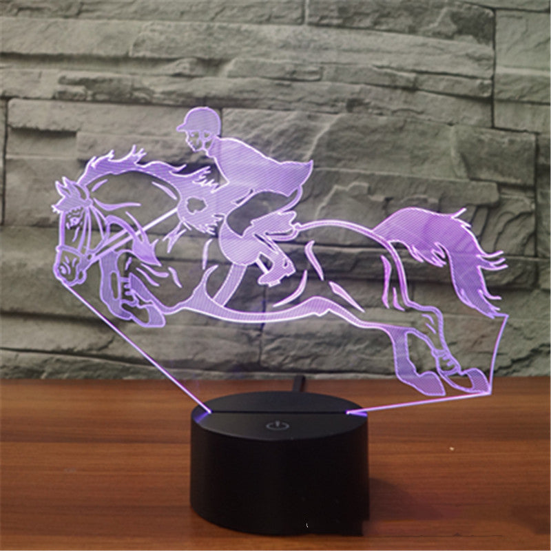 Home Simple Horse Riding Colorful LED Touch Light