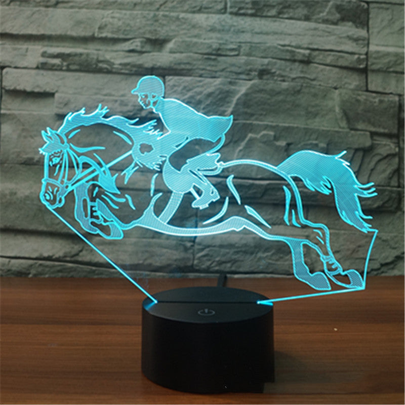 Home Simple Horse Riding Colorful LED Touch Light